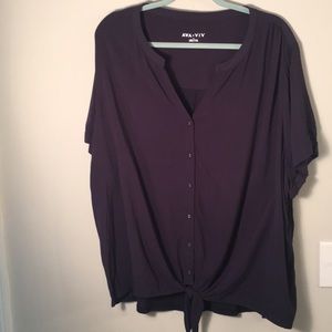 AVA & VIV Navy Waist Tye 3X NWT top